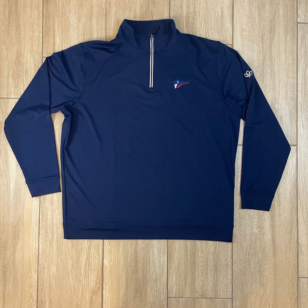 FootJoy Patriots Golf Pullover Mens XL Navy 1/4 Zip Performance Quarter Zip